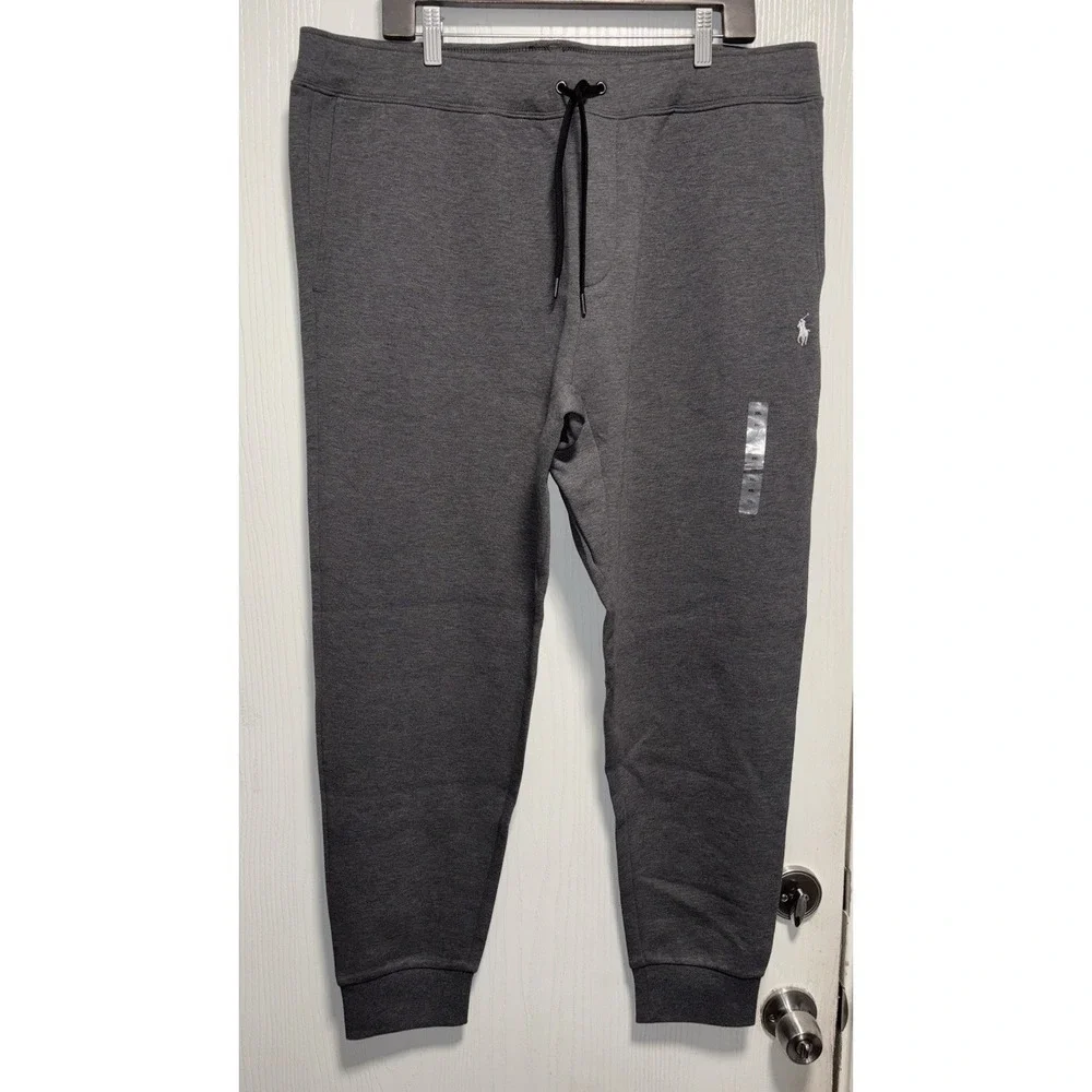 Polo Ralph Lauren Men's Gray Double Knit Jogger Tech Pants Drawstring‎ XXLarge